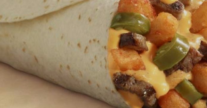 Taco Bell Steak Rattlesnake Fries Burrito