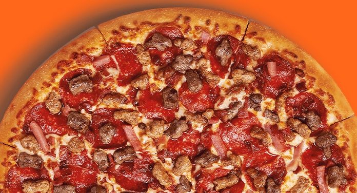 Little Caesars 5 Meat Feast image of half Little Caesars 5 Meat Feast Pizza