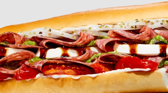 Jimmy John’s Caprese Salami Pesto Sandwich Jimmy John's Caprese Salami Pesto Sandwich